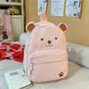 Cute Corduroy Backpack for Women & Girls – Adorable Bear Design Mini Backpack with Paws & Face, Perfect for School, Travel, and Daily Use