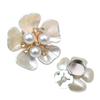 Rhinestone white bead cufflinks Crystal Flower Pearl Fashion Accessories Rhinestone Button Covers for Dress Tuxedo Blouses