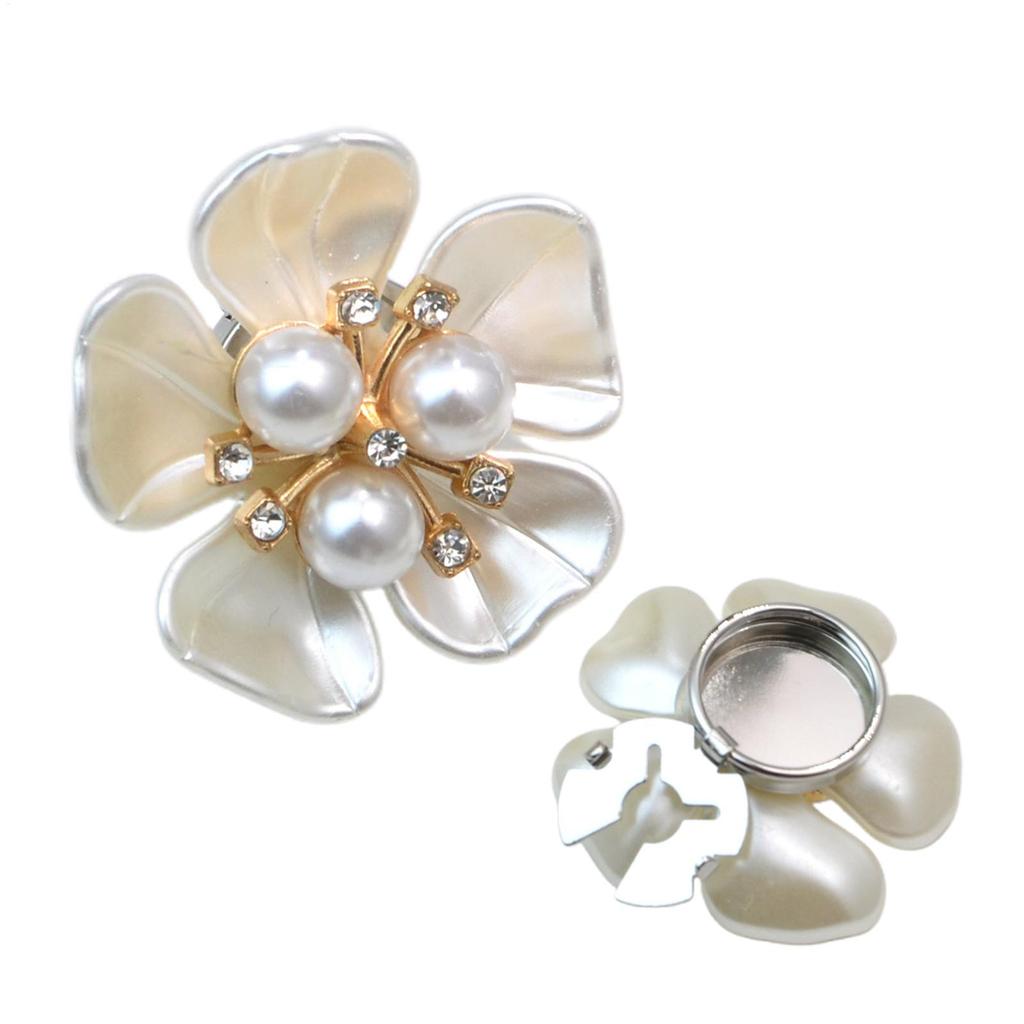 Rhinestone white bead cufflinks Crystal Flower Pearl Fashion Accessories Rhinestone Button Covers for Dress Tuxedo Blouses
