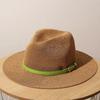 Classic Beige Panama Straw Hat Women's Casual Versatile Wide Brim Straw Hat Men's Summer Top Hat Sun Hat Women's