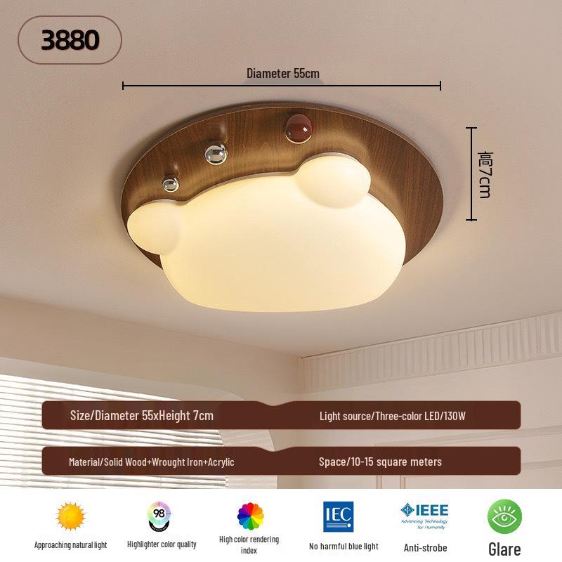 Modern Chinese Cartoon Panda Ceiling Light for Kids' Room