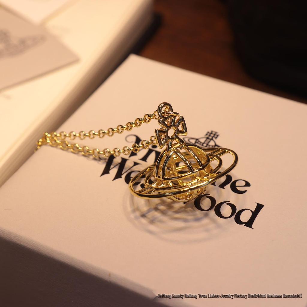 Kaiserinwitwe Cixi Saturn Vogelkäfig Halskette & Vivienne Planetenanhänger Ohrring Set