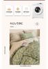 Sleep Grid 140g Thick Linen Retro Japanese Button Set Four Piece