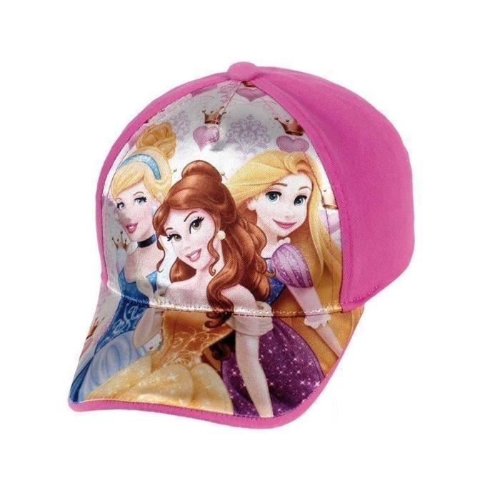 Casquette - Princesses - T 54 - Rose - Coton 65% - Polyester 35% - Visière rigide