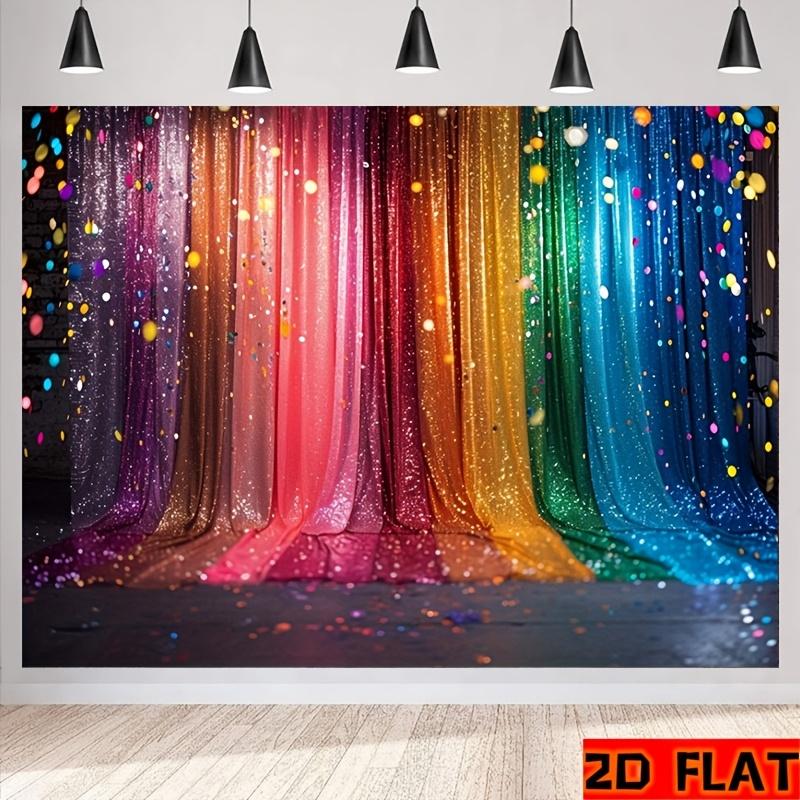 Single Bright Rainbow 2D Flat Banner | Colorful Polyester Material Party Backdrop, Suitable for Birthdays, Weddings