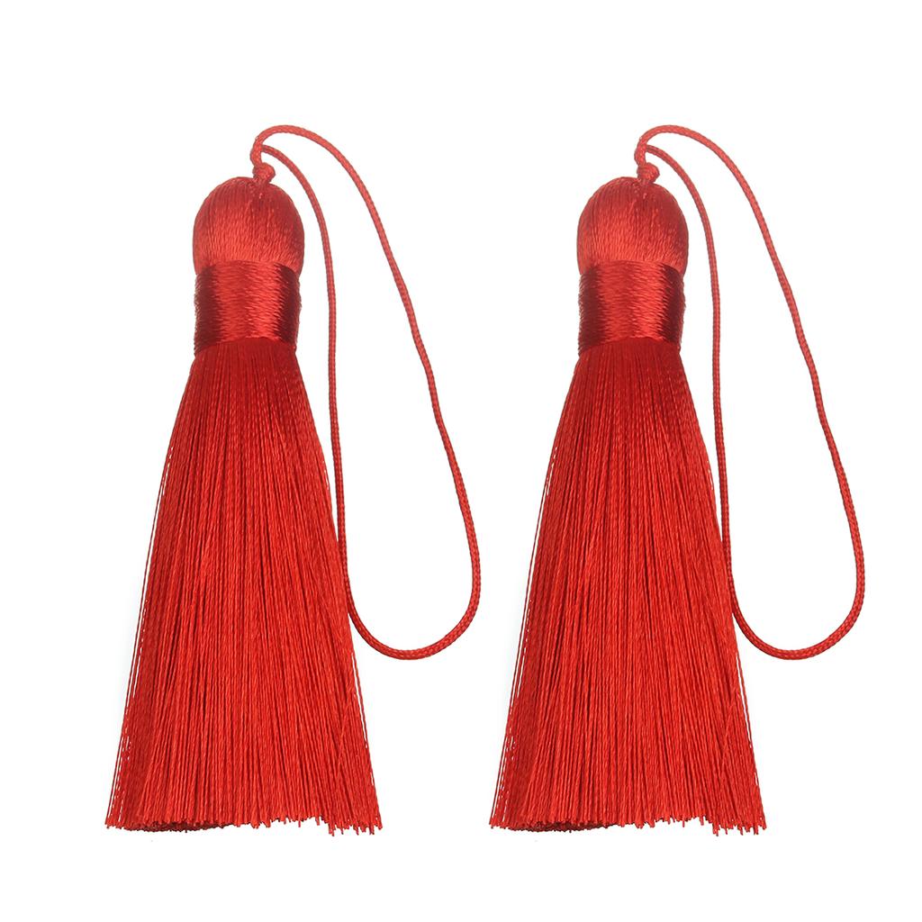 6pcs 82mm Silk Tassel Fringe Hanging Rope Long Line Tassel For Jewelry Making DIY Crafts Clothing Earring Key Chain Decoration