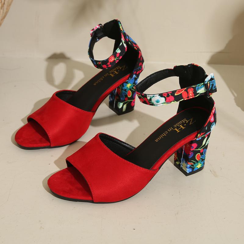 

Fashion High Heels Women Sandals Summer Dress Shoes Fashion Elegant Pumps Heeled Shoes Woman 2025 Trend Brand Chunky Zapatillas De Mujer 45 красный