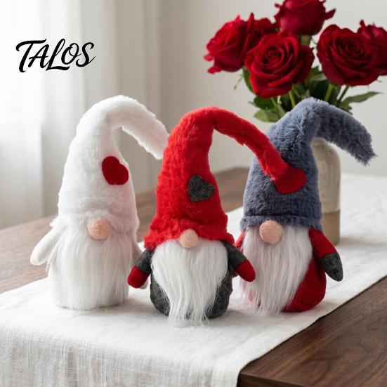 Holiday Gift Ornaments Christmas Faceless Doll Ornament, Plush Gnome Decoration for Home, Xmas Polyester Hanging Decor Figurine with Heart Cap,