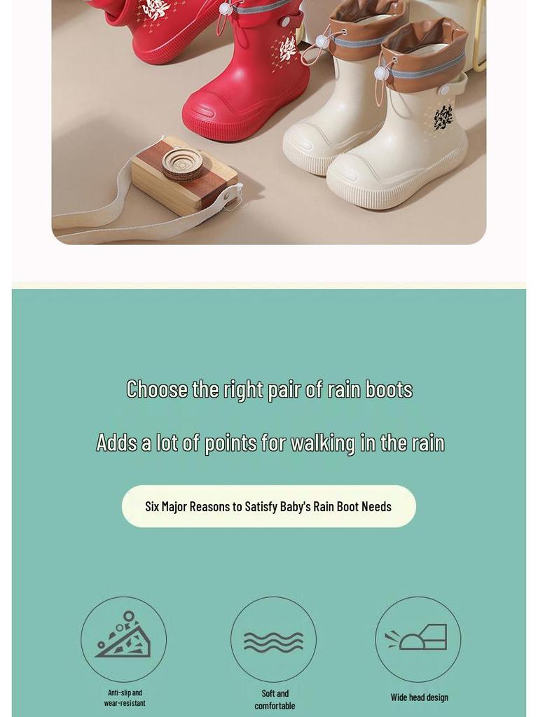 Kinder-Gummistiefel, rutschfest, wasserdicht, mit Samtfutter - Kurze Gummistiefel für Jungen und Mädchen