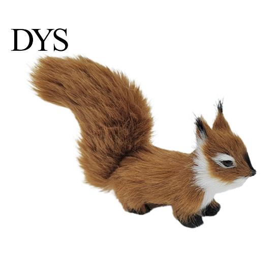 Animal Model Squirrel Faux Fur Realistic Cute Rodent Miniature Figurine Ornament Cartoon Statue Handicraft Mini Fake Birthday Gift Figure