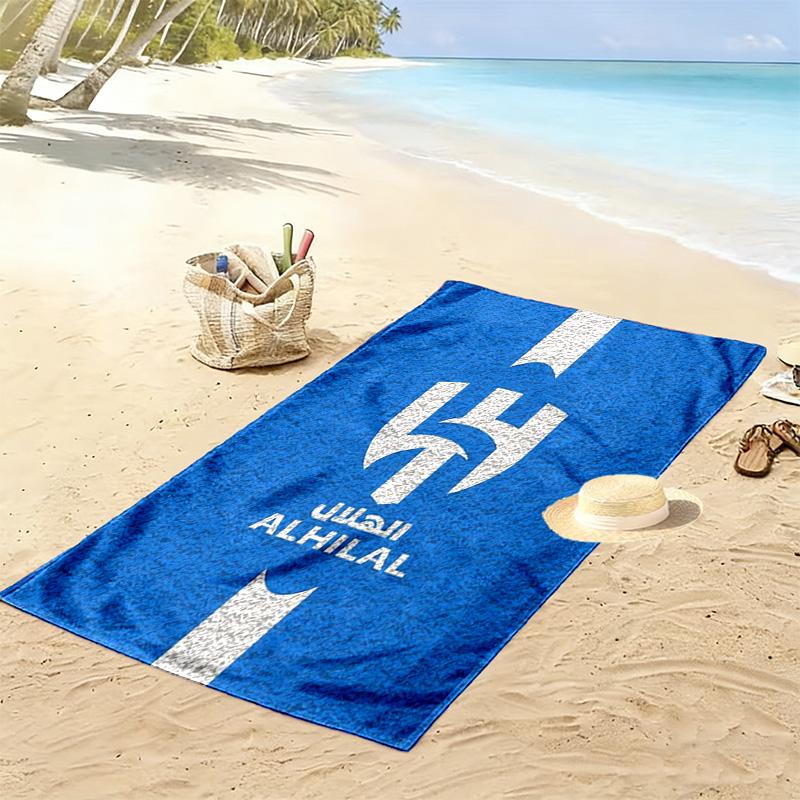 Al-Hilal Saudi Football Club Print Beach Towel, Large Soft Quick Dry Towel for Beach Camping Swimming