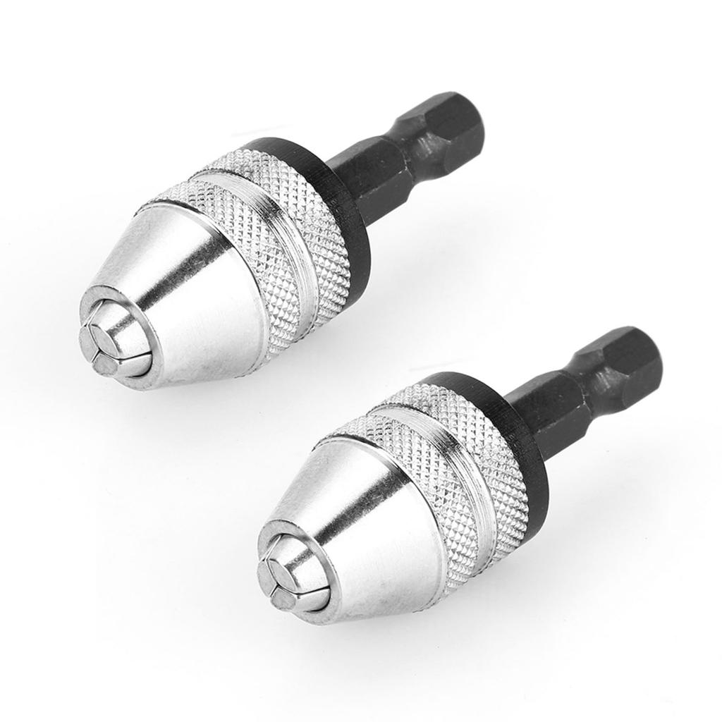 2 Pcs Drill Chuck 1 4 Inch 0.3 3.6mm Keyless Drill Bit Chuck Hex Shank Adapter Converter