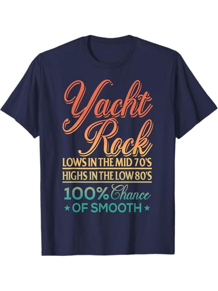 Retro Yacht Rock Music T-Shirt 100% Cotton O-Neck Short Sleeve Summer Casual Mens T-shirt Streetwear