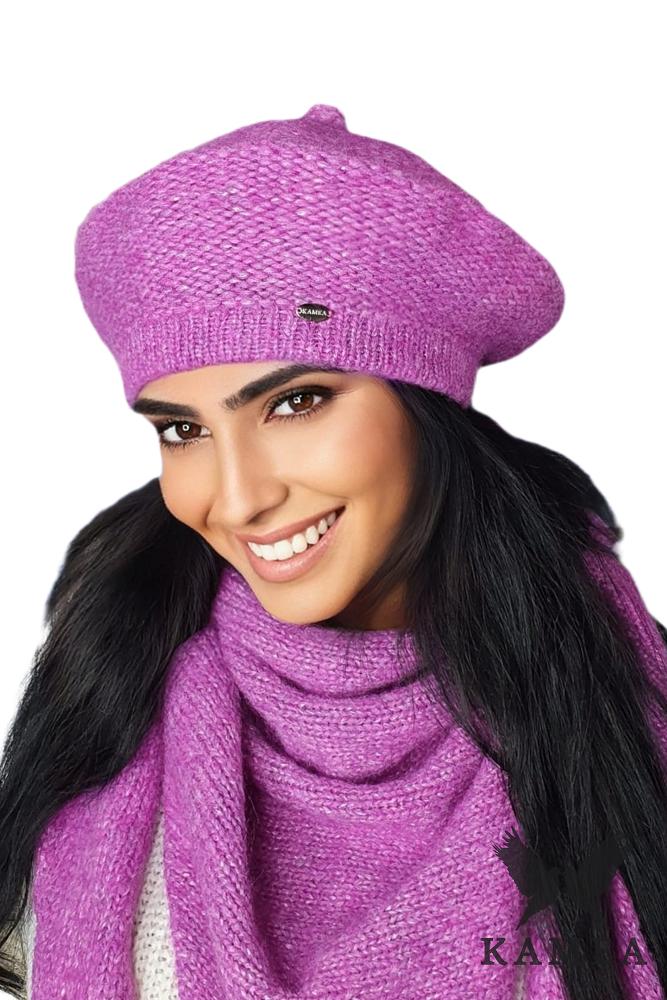 Ofelia - Pink Women' Winter Beret Elegant and Warm Kamea Beret
