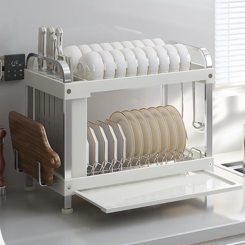 Multifunctional 3-Tier Stainless Steel Countertop Dish Drying Rack