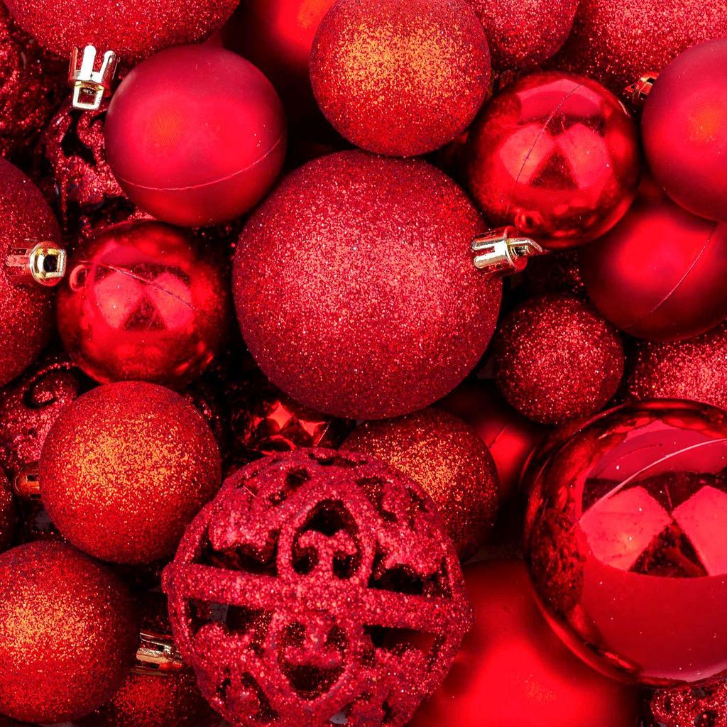 Electroplated Irregular Painted Plastic Christmas Ornament Set 100-Pack