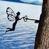 iron of garden Fairy Decoration Backyard Tree Silhouette Art Ornament for Wall Lawn