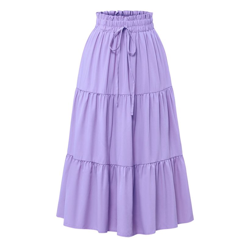 Bohemian A- Line Skirt Long Dress Bohemian A Word Flowy Layered Half-Length Skirts