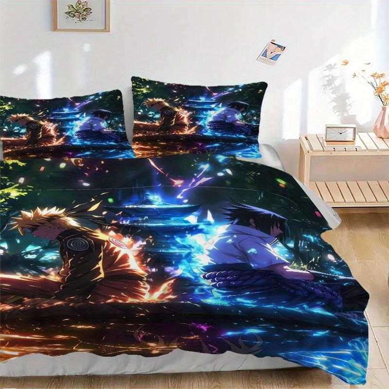 

3pcs Naruto vs Sasuke Anime Print Cover Set Ultra Soft, Breathable, and Comfortable Bedding with Stylish Design for Bedroom and Guest Room Decor 135x200cm