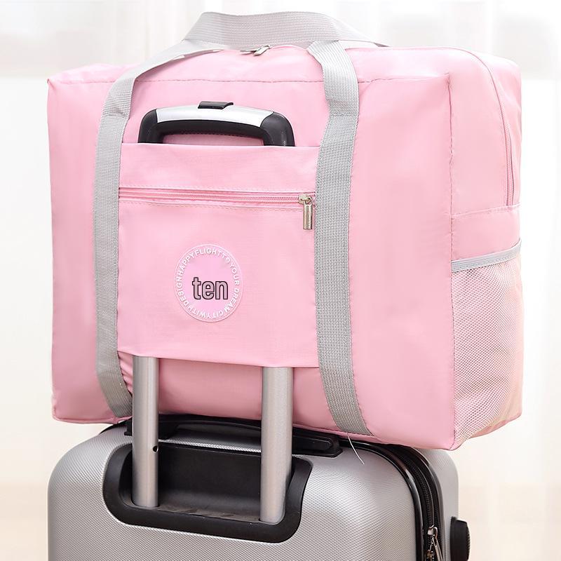 

Foldable Double-Layer Travel Bag: Portable Airplane-Approved Clothes Organizer Small Single Layer 45x35x17cm рожевий