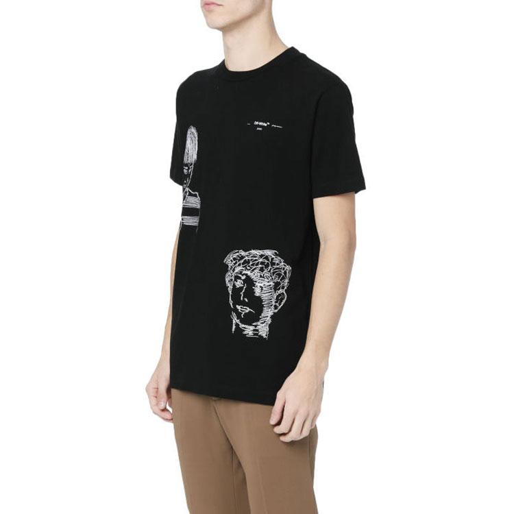 Off-White SS20 Little Figure Print Short Sleeve T-Shirt Men Tops Black OMAA027S201850091001