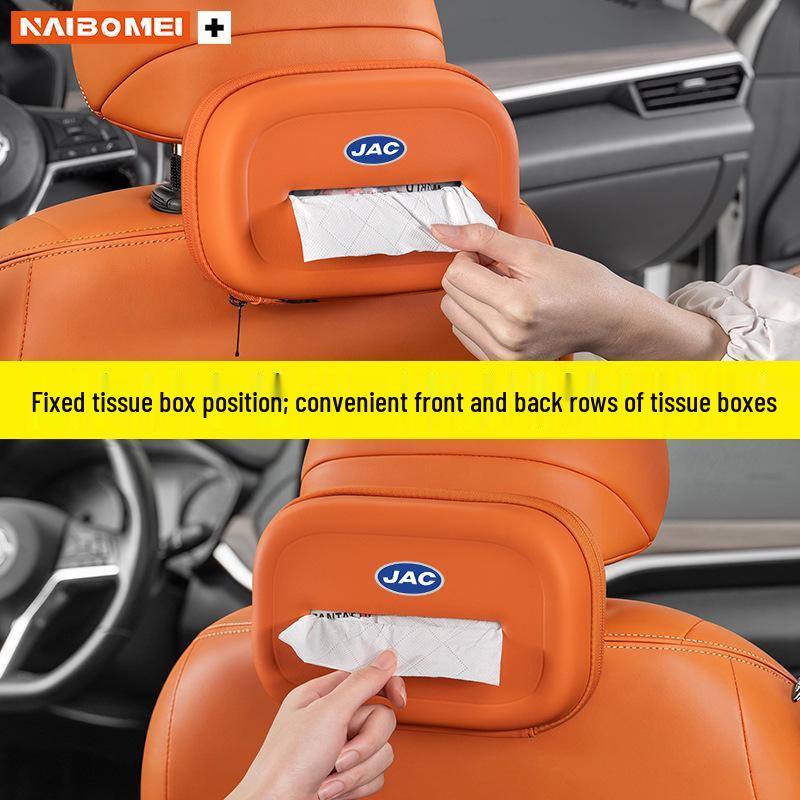 Compatible with JAC iEV6E, iEV7, iEVA50, A5, iC5, iEV7S: Car Tissue Box & Pull-Out Tissue Pack Interior Accessory