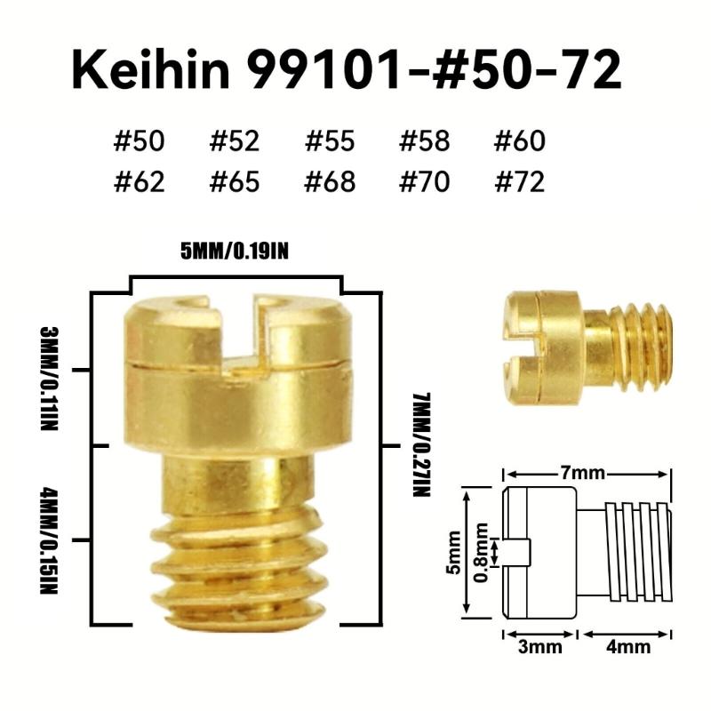 10Pcs Motorcycle Carburetor Main Jet Kit Easy Installation Carburetor Carb Main Jet Motorbike Replacement Accessories