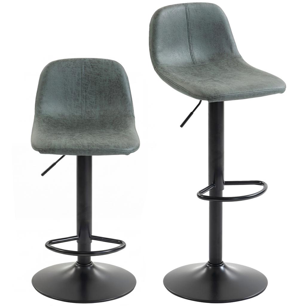 Bar Stools Set of 2, Modern Swivel Barstools with Footrest for Kitchen Island and Dining Room, Green