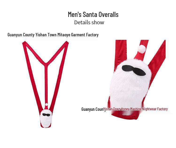 European & American Sexy Christmas Lingerie Set - Plush One-Piece