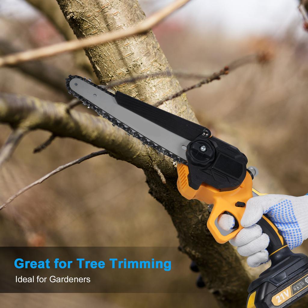 Cordless Chainsaw 8 Inch Electric Chain Saw with 2 Pack Rechargeable Batteries Battery Powered