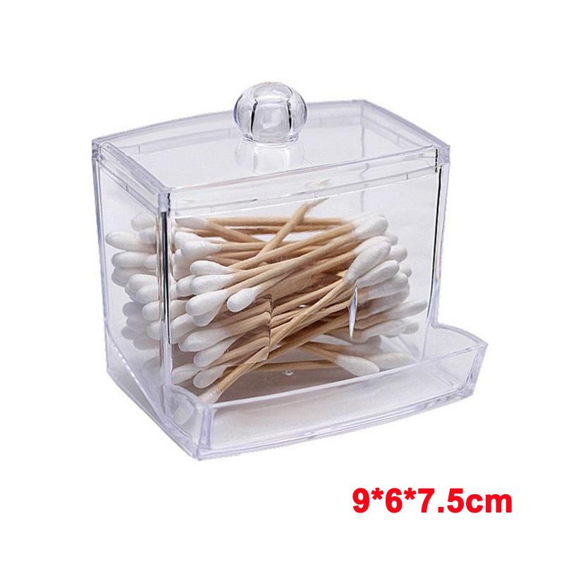 Acrylic Cotton Swabs Storage Holder Box Portable Transparent Makeup Cotton Pad Qtip Cosmetic Container Jewelry Organizer Case