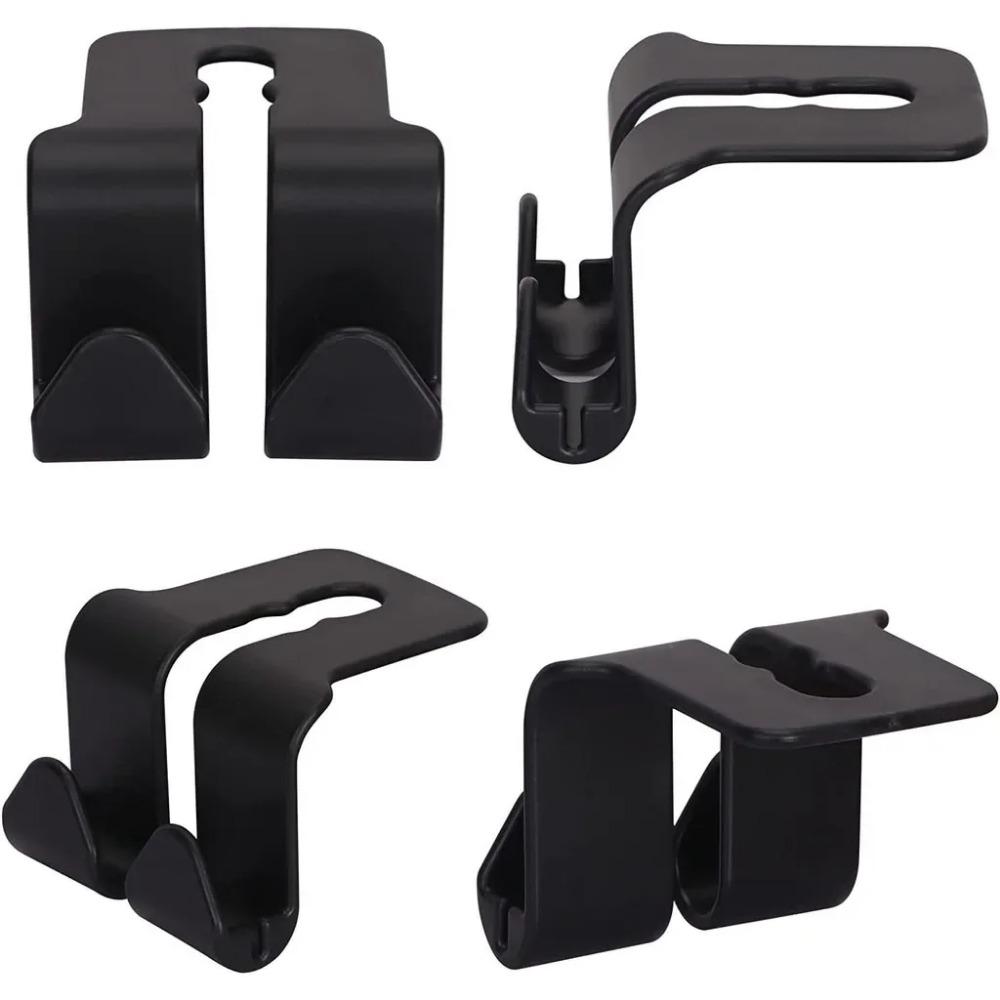 1/S Car Seat Headrest Hook 4 Pack Hanger Storage Organizer Universal For Handbag Purse Coat Fit Universal Vehicle Car Black