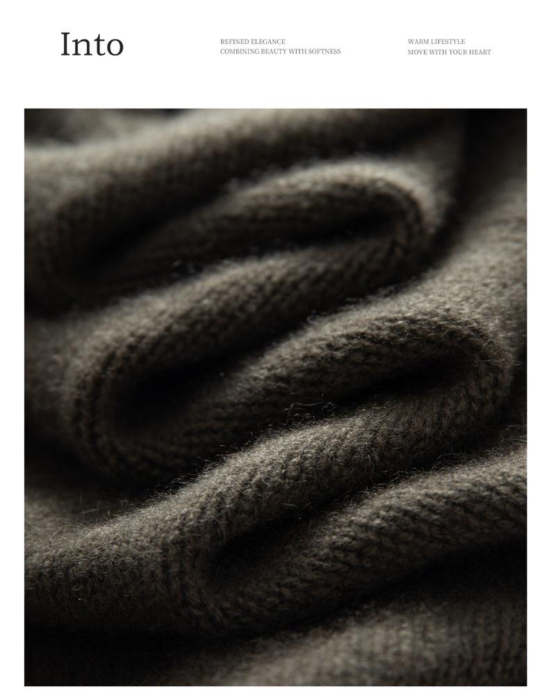 Women's Pure Cashmere Embroidered Sweater - Round Neck, Drop Shoulder, Long Sleeves, Autumn/Winter Knit Pullover