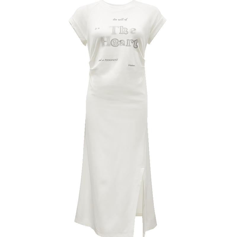 

ONLY 2024 Spring Casual Printed Slit Midi Round Neck Dress S