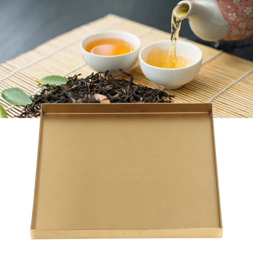 Gold Gold Stainless Steel Tray Square Stainless Steel Serving Tray Bathroom