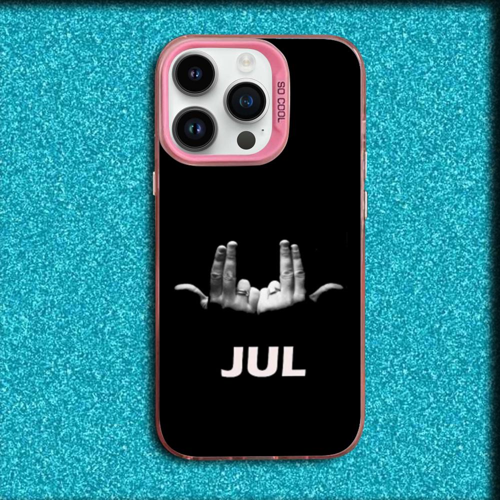 Rapper Jul Phone Case For iPhone 16,15,14,13,12,11,Mini,Pro,MAX Pink Matte Silicone Cover
