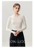 Premium Slim-Fit 100% Pure Wool Women's Round Neck Knit Sweater - Perfect for Autumn and Winter 