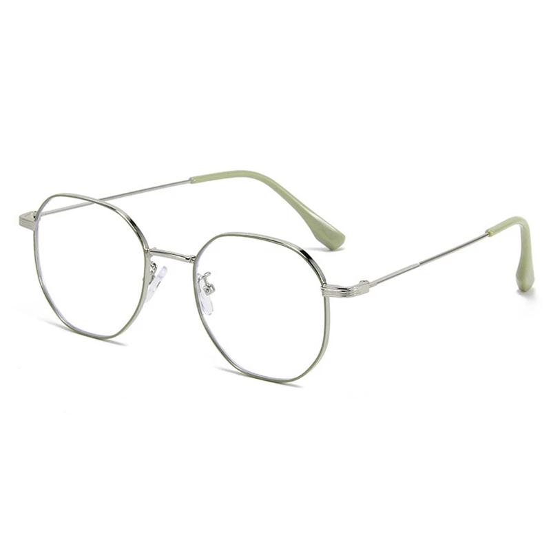 Tea Gold Polygon Prescription Glasses Anti Blue Ray Photochromic Progressive Eyewear for Women Men