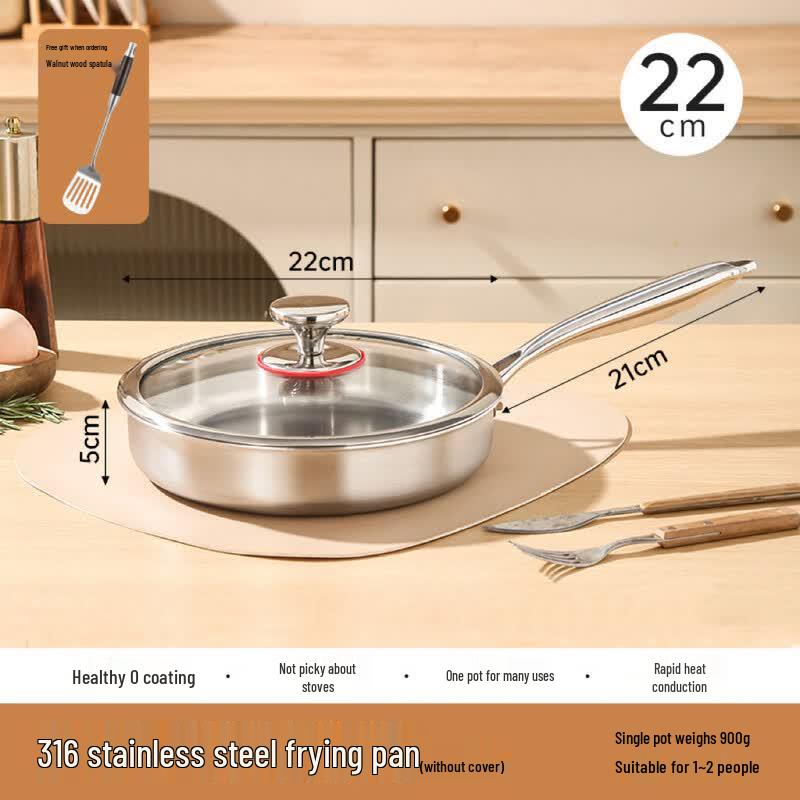 Yingtang 22cm Stainless Steel Frying Pan Set