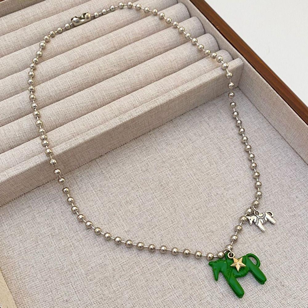 Zinc Zinc Alloy Beads Chain Chokers Plated Zodiac Animal Necklaces  Jewelry Gift