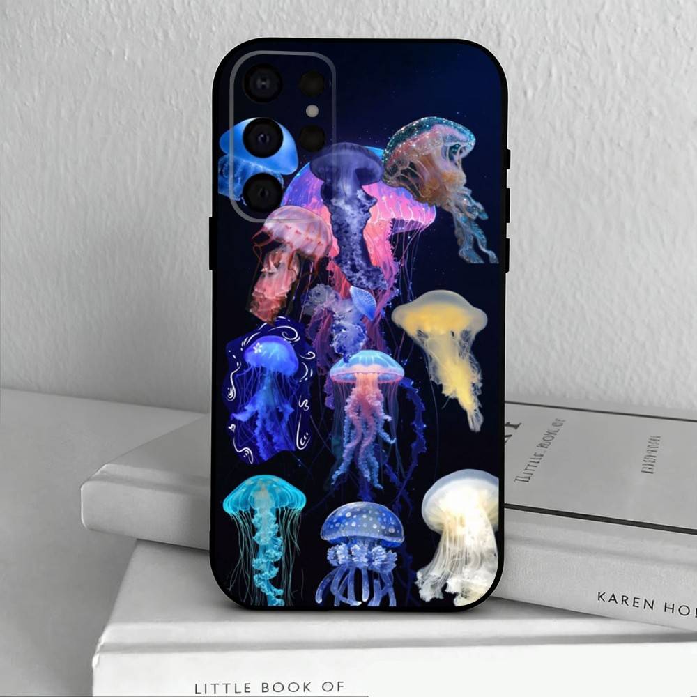 Pink Jellyfish Tear  Phone Case For Samsung S25,S24,S21,S22,S23,S30,Ultra,S20,Plus,Others Soft Black Case