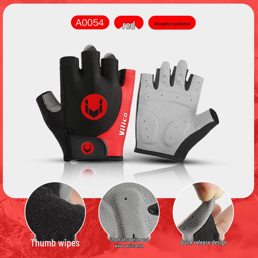 Summer Cycling Gloves: Wear-Resistant, Shock-Absorbing, Breathable, Non-Slip, Half-Finger Design for Outdoor Sports & Fitness