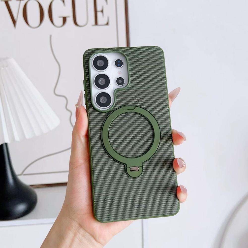 Original Tech-Woven Fabric 360° Magnet Ring Stand Phone Case For Samsung Galaxy S26 S25 S24 Ultra Case for Magsafe Back Cover