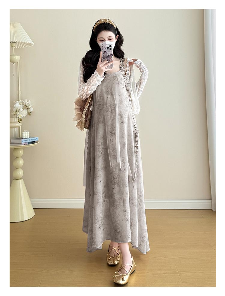 2025 Summer Korean-Style Maternity Dress & Sun Protection Set