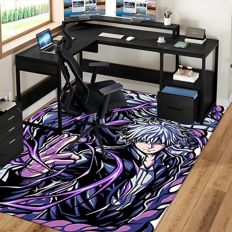 1pc Anime Cartoon Design Gintama Chair Mat - Office Desk Rug, Non-Slip Carpet for Home Decor, Suitable for All Seasons, Ideal Gift for Anime Lovers.U0