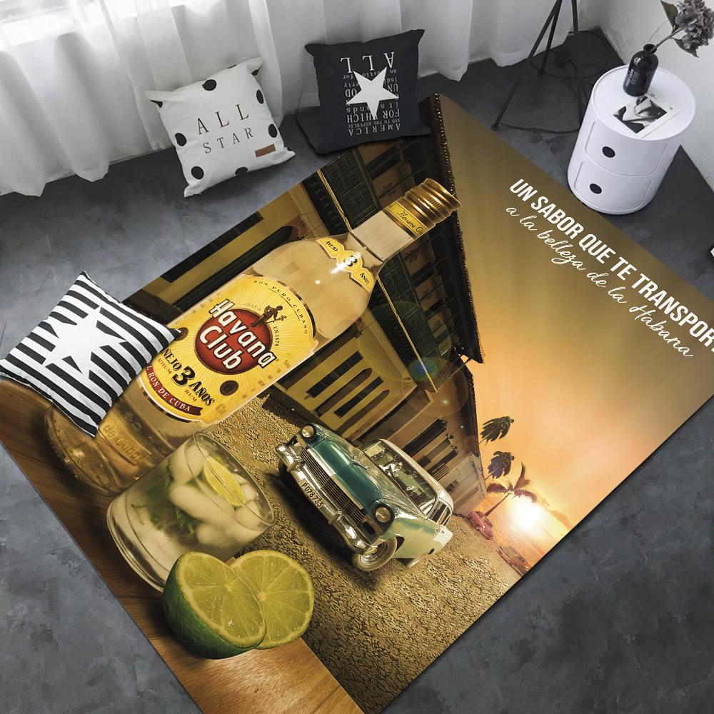 Havana Club Bathroom Mat Retro Multiple Choice Living Room Kitchen Rug Non-Slip Bedside Mats