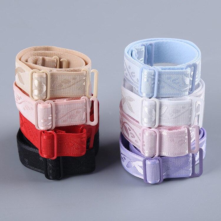 1,5 cm Candy Color Dubbelaxel Justerbar axelrem Bröstgördel Neonfärg Elastisk BH-rem Flerfärgad underkläder