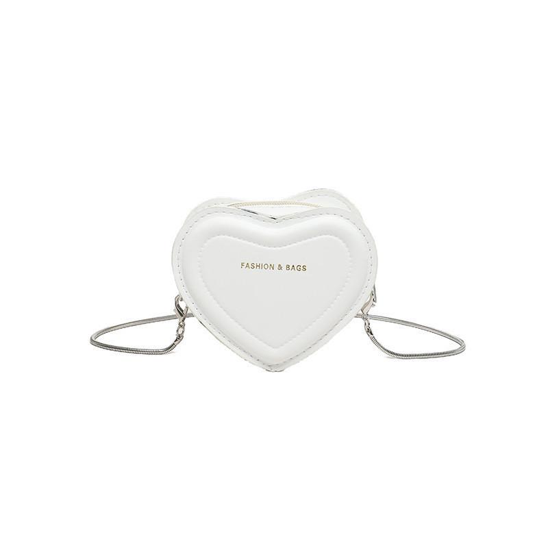 Trendy 2024 Mini Heart-shaped Shoulder Bag For Women Cute Pu Crossbody