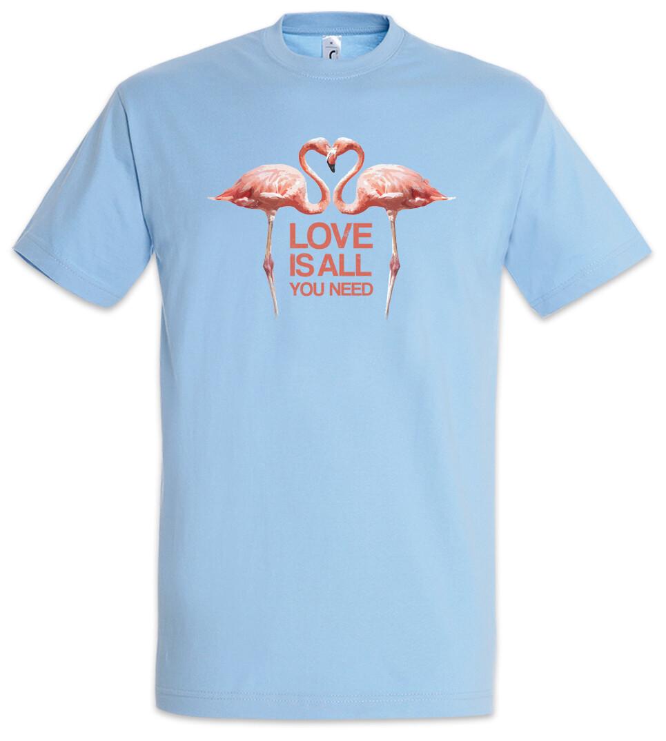 Love Is All You Need Flamingos Herren T-Shirt Flamingo Herz Love Liebe Unicorn XXXL