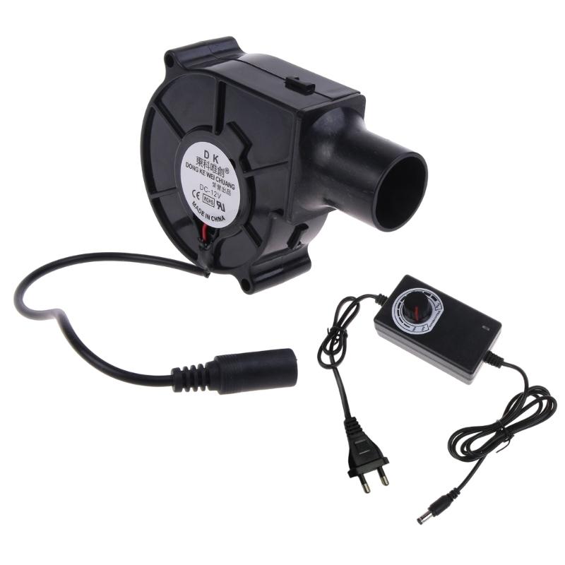 

12V BBQ Fan Small Portable Air Blower with Air Collecting Port Power Supply Speed Controller Cooking Blower US/EU Plug Dropship